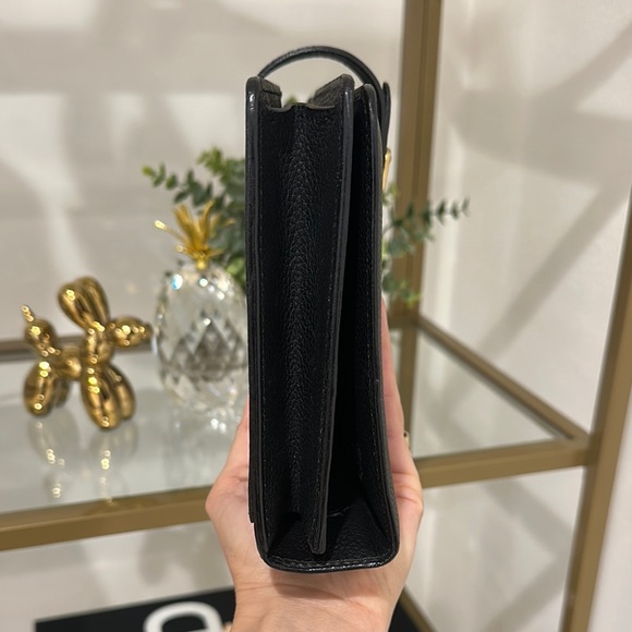 Bally Black Leather Clutch with Gold Accents - Picture 5 of 14